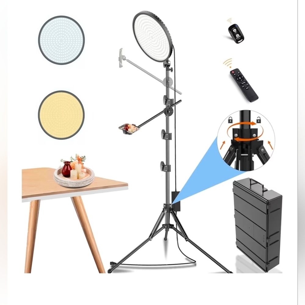 13" XL Ring Light 55W 72" Tripod Stand Full-Screen Selfie Ring Light  Remote NIB - Picture 3 of 11